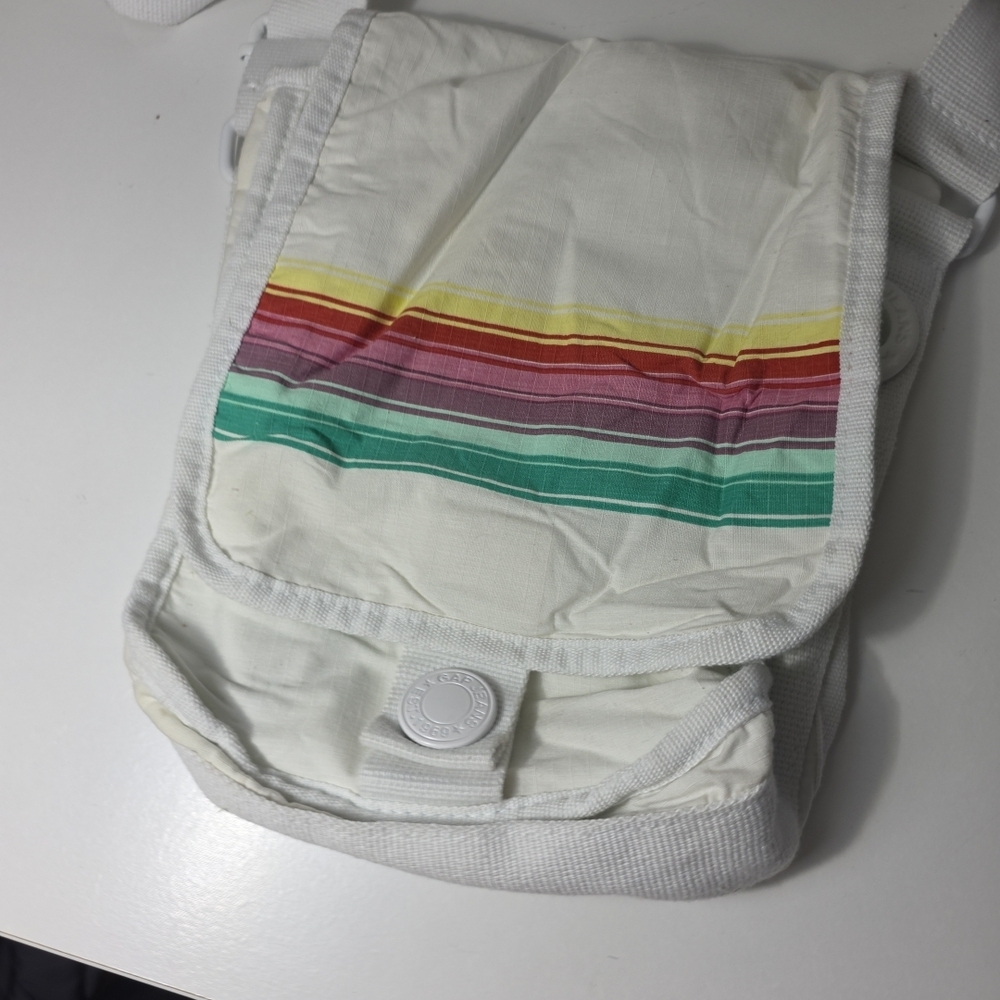 Y2K GAP White Canvas Crossbody with Multicolor Stripes